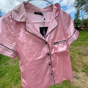 Pretty little thing satin pink sleep set